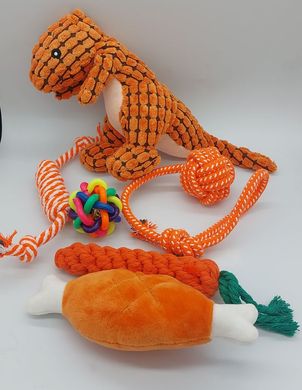 Набір мотузкових іграшок для собак Orange 6шт. Derby