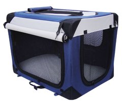 М'яка клітка для собак SENFUL Pet Soft Crate з флісовим килимком та чохлом, синьо-сіра SENFUL