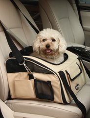 Автокресло для собак SENFUL Pet Car Seat Carrier бежевое SENFUL