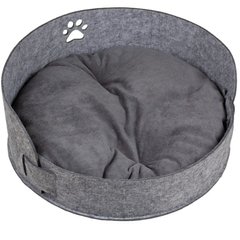 Лежак с подушкой Red Point Circle для собак и котов войлок серый Red Point