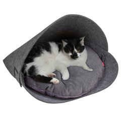 Лежак із подушкою Red Point Shell для котів повсть сірий Red Point