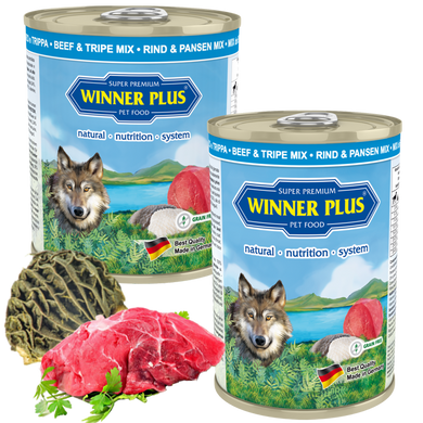 Консерви для собак з яловичиною та рубцем Winner Plus