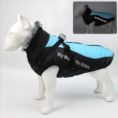 Светоотражающая зимняя толстая куртка для собак Black/Blue Derby